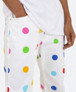 Mnml V290 Dot Baggy Denim - White 13 Mnml V290 Dot Baggy Denim - White