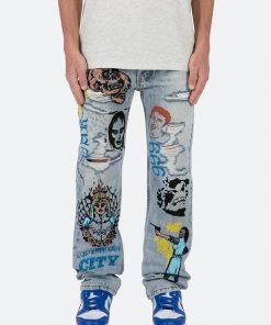 Mnml V Baggy Denim V440 Terry Baggy Denim - Blue