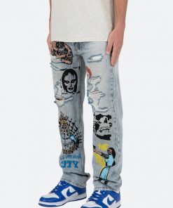 Mnml V Baggy Denim V440 Terry Baggy Denim - Blue