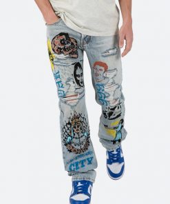 Mnml V Baggy Denim V440 Terry Baggy Denim - Blue