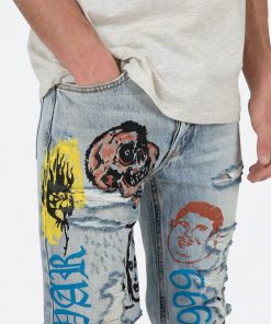 Mnml V Baggy Denim V440 Terry Baggy Denim - Blue