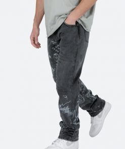 Mnml V Baggy Denim V443 Terry Grave Baggy Denim - Black