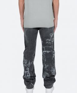 Mnml V Baggy Denim V443 Terry Grave Baggy Denim - Black