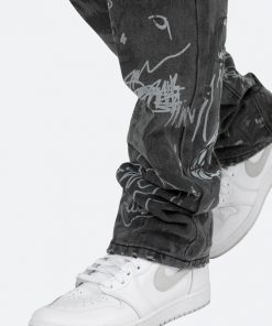 Mnml V Baggy Denim V443 Terry Grave Baggy Denim - Black