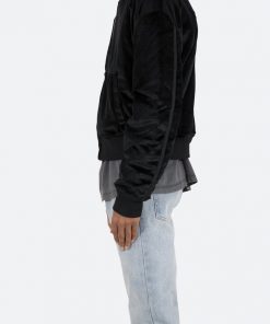 Mnml Velour Bomber Jacket - Black 10 Mnml Velour Bomber Jacket - Black