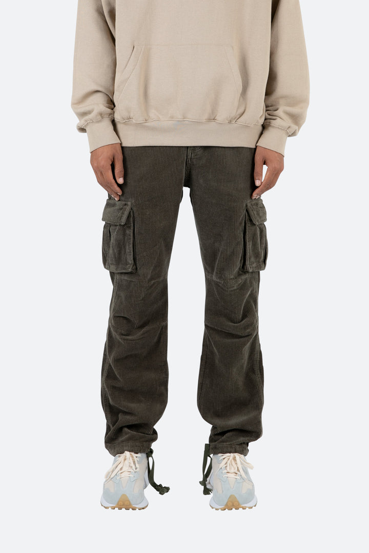 Mnml Vintage Corduroy Cargo Pants - Olive Bottoms