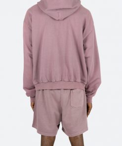 Mnml Vintage Cropped Hoodie - Purple