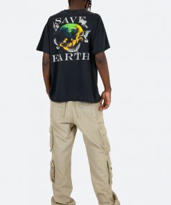 Mnml Tops Vintage Save Earth Tee - Black