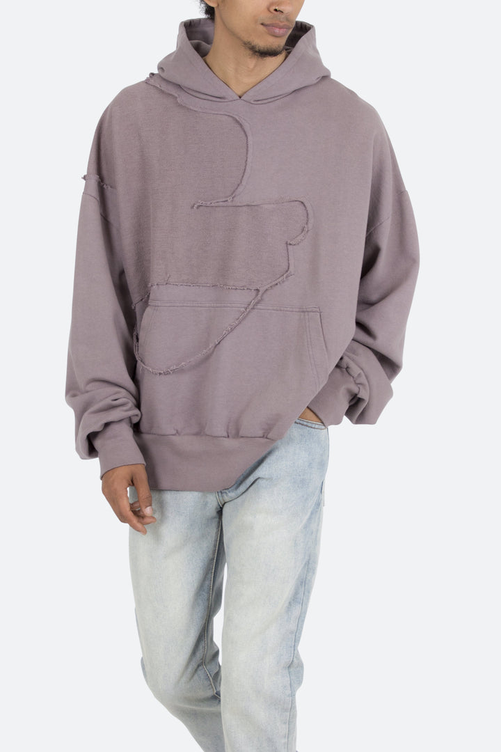 Mnml Washed Paneled Hoodie - Purple 2 Mnml Washed Paneled Hoodie - Purple