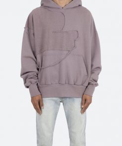 Mnml Washed Paneled Hoodie - Purple 11 Mnml Washed Paneled Hoodie - Purple