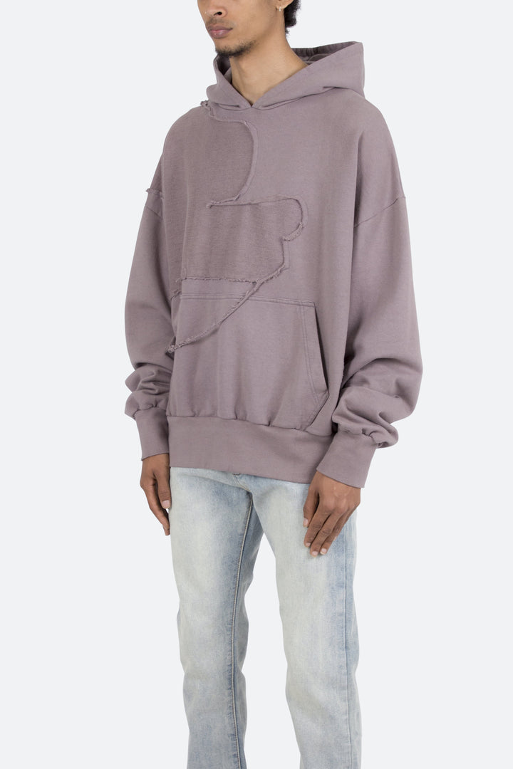 Mnml Washed Paneled Hoodie - Purple 4 Mnml Washed Paneled Hoodie - Purple