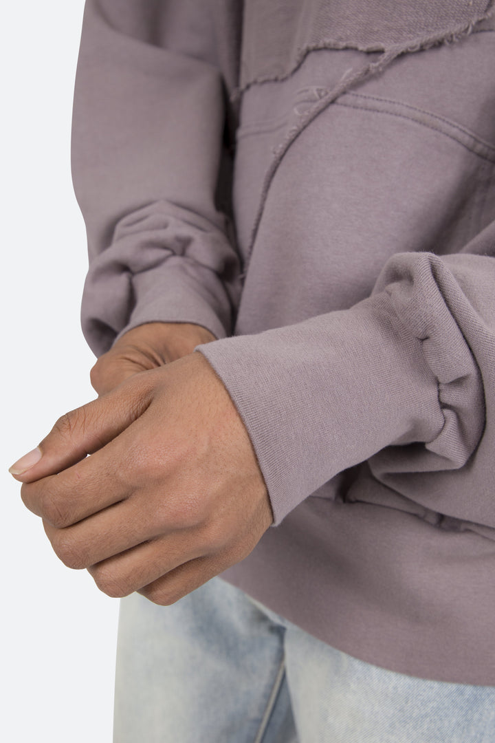 Mnml Washed Paneled Hoodie - Purple 7 Mnml Washed Paneled Hoodie - Purple