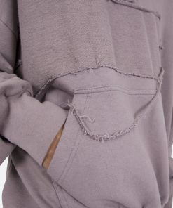 Mnml Washed Paneled Hoodie - Purple 17 Mnml Washed Paneled Hoodie - Purple