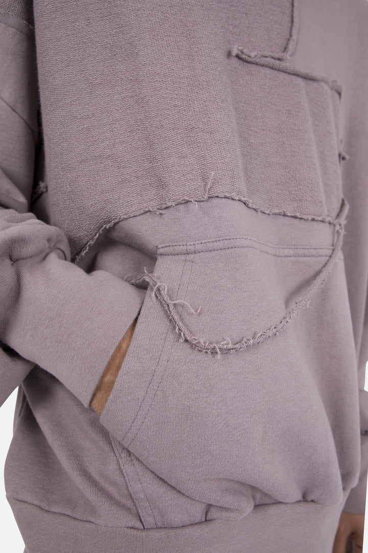 Mnml Washed Paneled Hoodie - Purple 9 Mnml Washed Paneled Hoodie - Purple