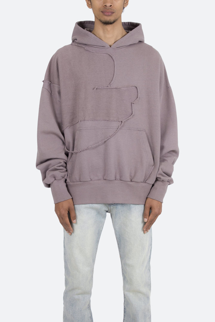 Mnml Washed Paneled Hoodie - Purple 1 Mnml Washed Paneled Hoodie - Purple