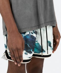 Mnml Wave Basketball Shorts - Blue/White Bottoms