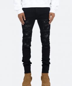 Mnml X165 Paisley Skinny Denim - Black/Black