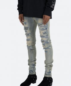 Mnml X165 Paisley Skinny Denim - Blue/Black 11 Mnml X165 Paisley Skinny Denim - Blue/Black