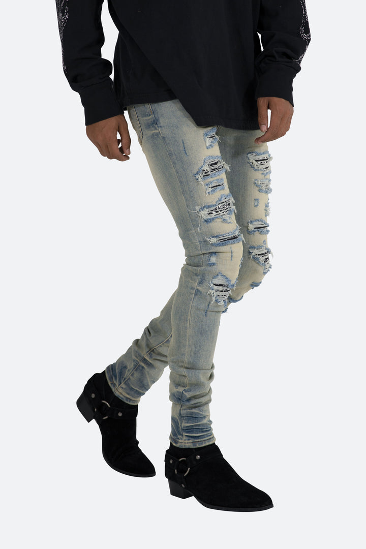 Mnml X165 Paisley Skinny Denim - Blue/Black 6 Mnml X165 Paisley Skinny Denim - Blue/Black