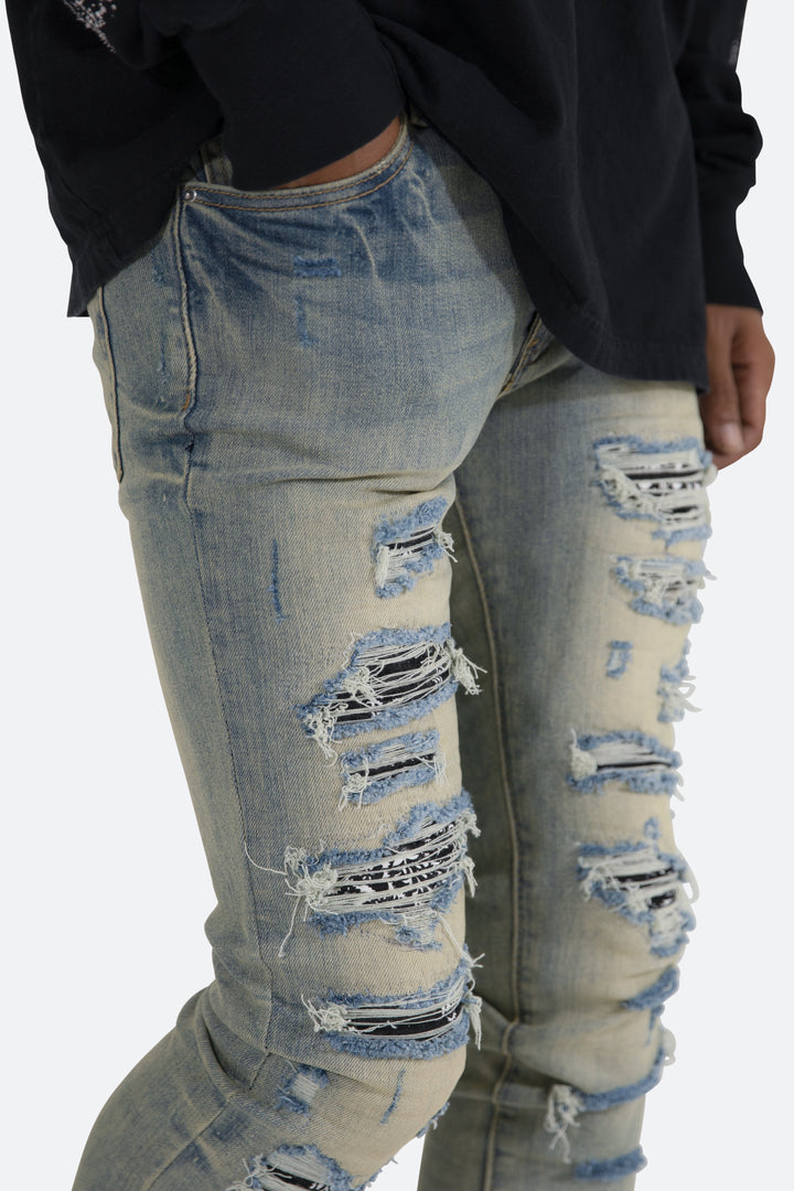 Mnml X165 Paisley Skinny Denim - Blue/Black 7 Mnml X165 Paisley Skinny Denim - Blue/Black