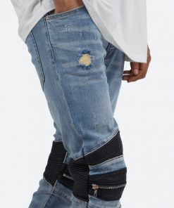 Mnml X186 Moto Skinny Denim - Blue/Black