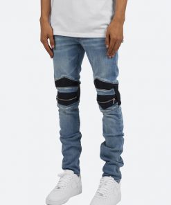 Mnml X186 Moto Skinny Denim - Blue/Black