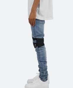 Mnml X186 Moto Skinny Denim - Blue/Black