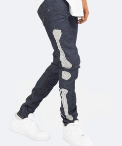 Mnml X199 Skeleton Skinny Denim - Raw Blue
