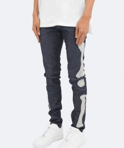 Mnml X199 Skeleton Skinny Denim - Raw Blue