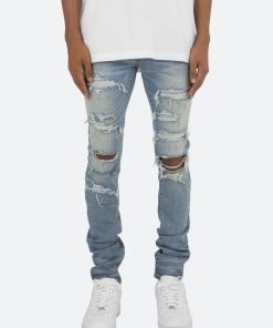 Mnml X201 Rhinestone Skinny Denim - Blue