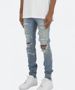 Mnml X201 Rhinestone Skinny Denim - Blue