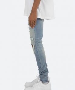 Mnml X201 Rhinestone Skinny Denim - Blue