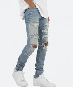 Mnml X201 Rhinestone Skinny Denim - Blue