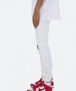 Mnml X201 Rhinestone Skinny Denim - White