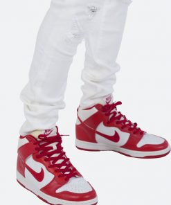 Mnml X201 Rhinestone Skinny Denim - White