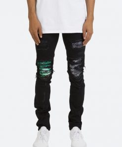 Mnml X284 Moto Skinny Denim - Black/Purple