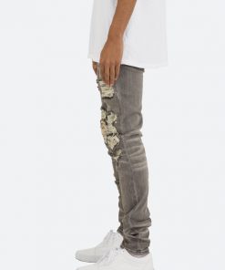Mnml X284 Moto Skinny Denim - Grey/Blue