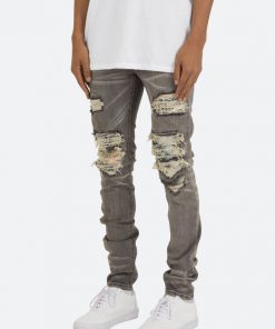Mnml X284 Moto Skinny Denim - Grey/Blue
