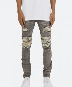 Mnml X284 Moto Skinny Denim - Grey/Blue