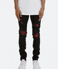 Mnml X285 Moto Skinny Denim - Black/Red 9 Mnml X285 Moto Skinny Denim - Black/Red