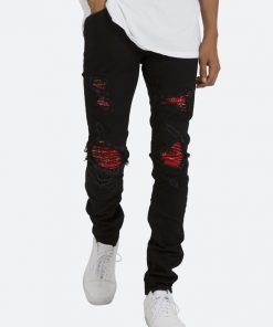 Mnml X285 Moto Skinny Denim - Black/Red 13 Mnml X285 Moto Skinny Denim - Black/Red