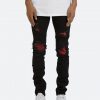 Mnml X285 Moto Skinny Denim - Black/Red