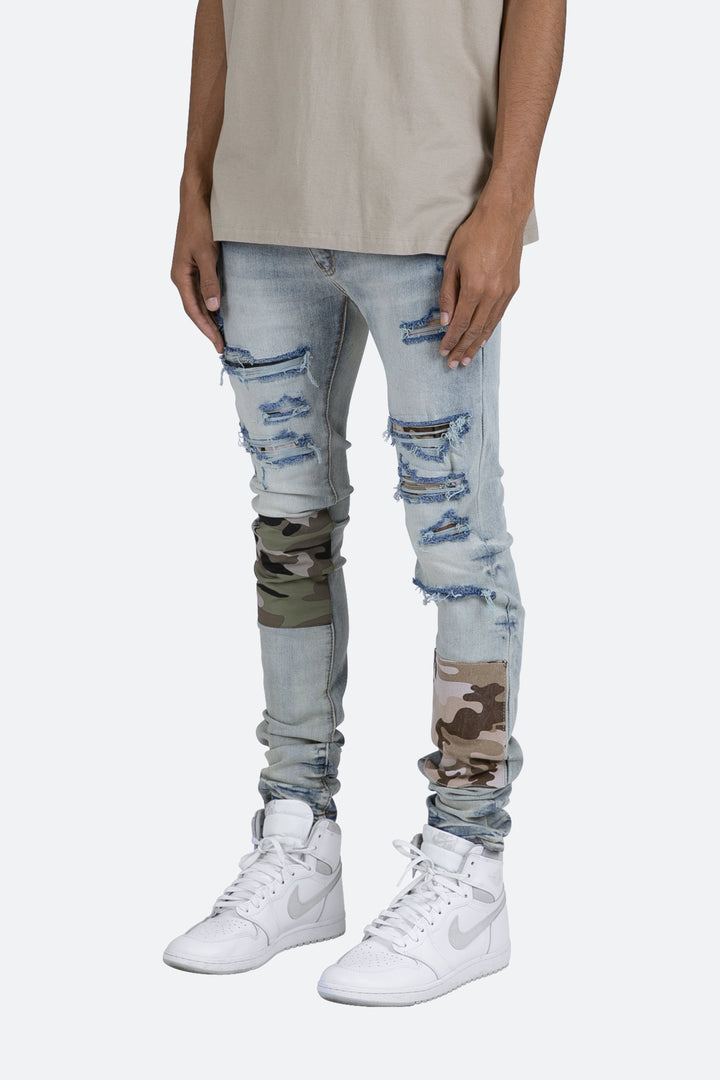 Mnml X408 Repaired Skinny Denim - Blue 3 Mnml X408 Repaired Skinny Denim - Blue