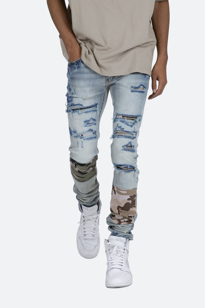 Mnml X408 Repaired Skinny Denim - Blue 6 Mnml X408 Repaired Skinny Denim - Blue