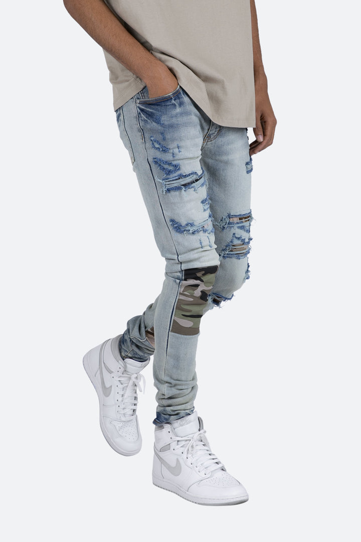 Mnml X408 Repaired Skinny Denim - Blue 7 Mnml X408 Repaired Skinny Denim - Blue