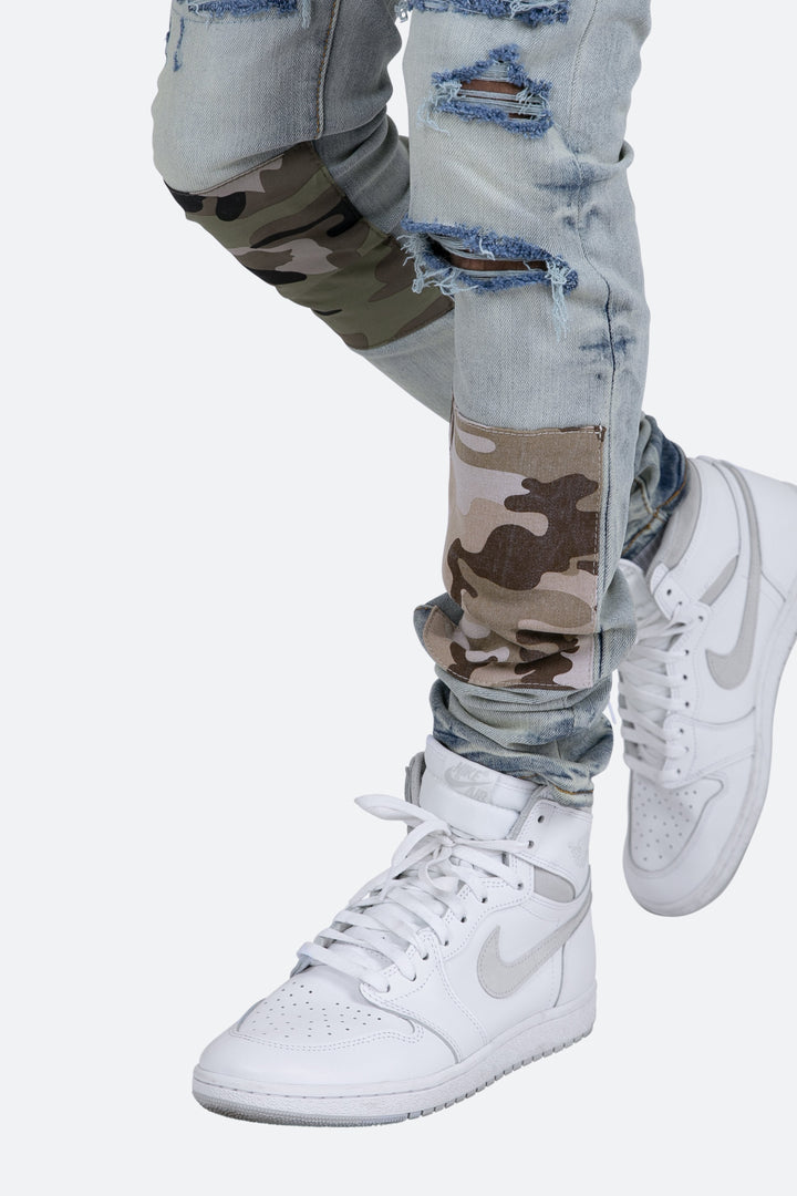 Mnml X408 Repaired Skinny Denim - Blue 9 Mnml X408 Repaired Skinny Denim - Blue