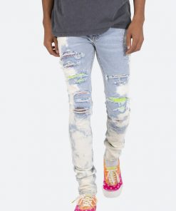 Mnml X Skinny Denim X409 Rhinestone Skinny Denim - Blue