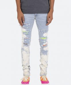 Mnml X Skinny Denim X409 Rhinestone Skinny Denim - Blue