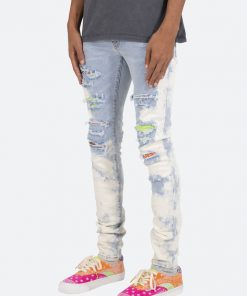 Mnml X Skinny Denim X409 Rhinestone Skinny Denim - Blue