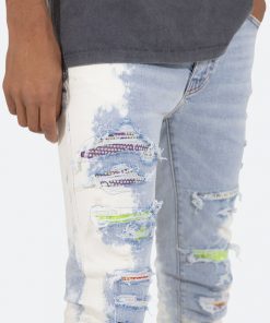 Mnml X Skinny Denim X409 Rhinestone Skinny Denim - Blue